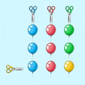 Balloons and Scissors Online Puzzle Game