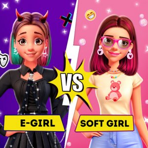 Celebrity E-Girl vs Soft-Girl Online Fashion Game